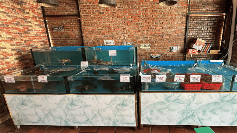 hải sản tươi sống tại quán hải sản Đà Nẵng